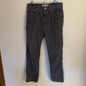 Levi's 505 Men's Corduroy Pants, Dark Grey, Regular Fit, 34x32, Good Condition